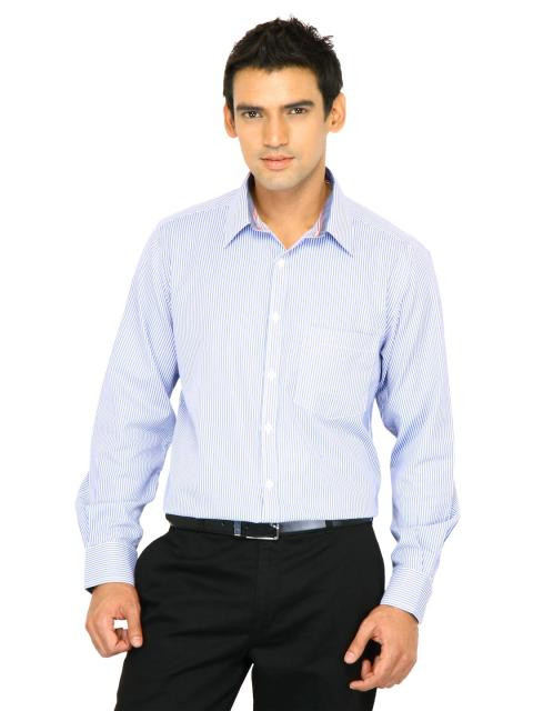 Indigo Nation Men Stripes Blue Shirts