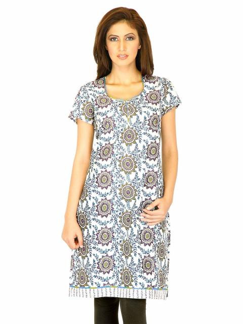 W Women Printed Purple  Kurtas