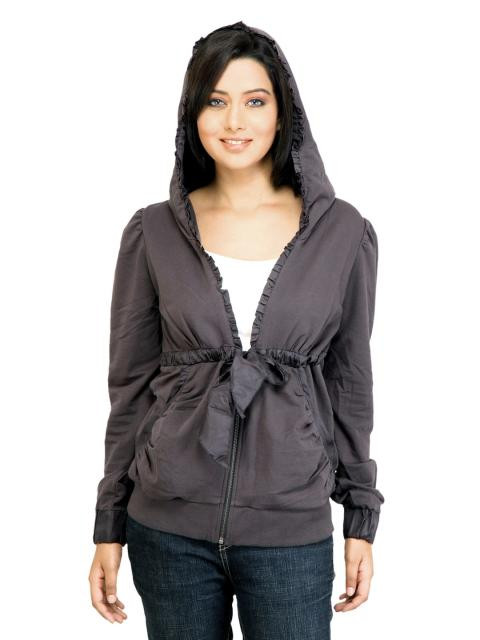 United Colors of Benetton Women Solid Black Sweatshirt