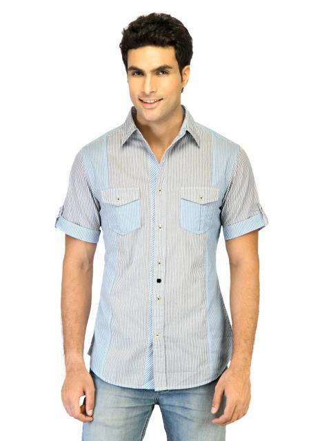 United Colors of Benetton Men Stripes White Shirts