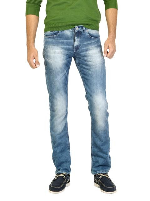 Spykar Men Washed Blue Jeans