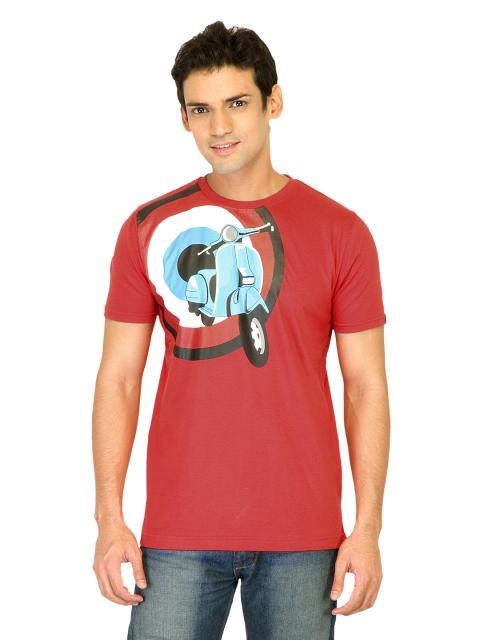 Probase Men Printed Red Tshirts