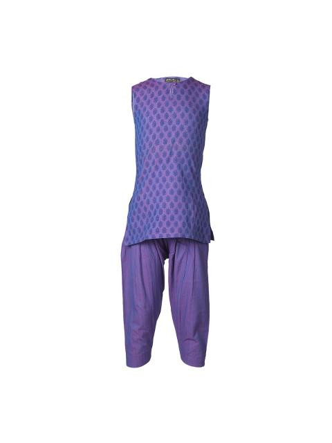 Fabindia Girls Printed Purple Salwar