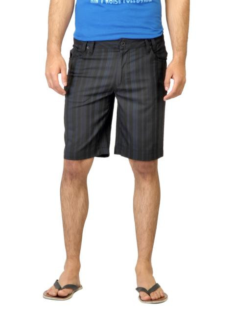 Quiksilver Men Striped Black Shorts