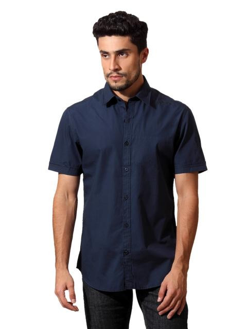 John Players Men Navy Blue Shirt