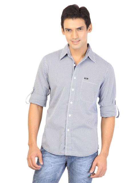 Lee Men Check Navy Blue Shirts