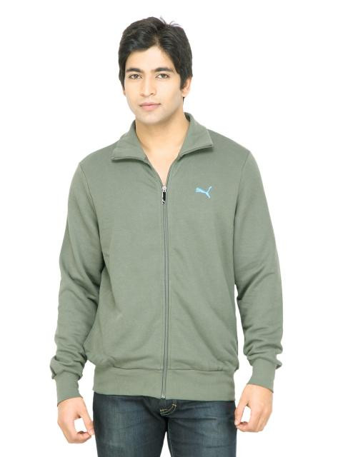 Puma Men Solid Olive Sweatshirt