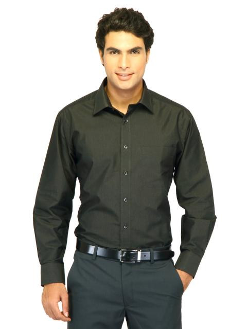 John Miller Men Solid Black Shirts