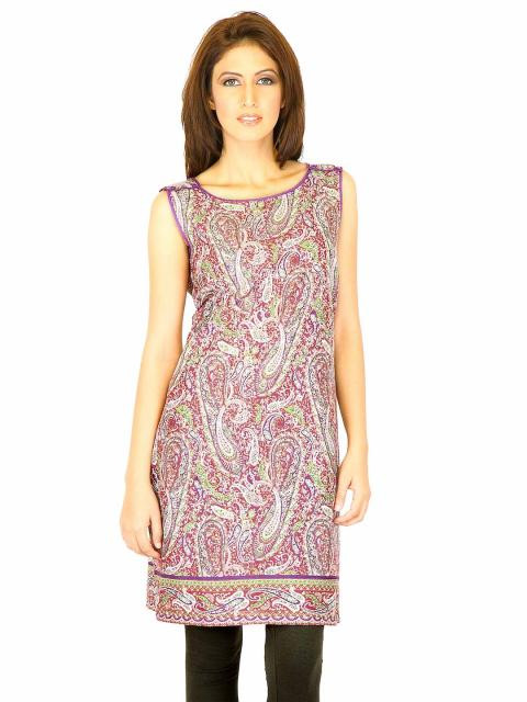 W Women Printed Purple Kurtas