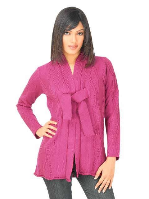 Jealous 21 Women Solid Magenta Sweater