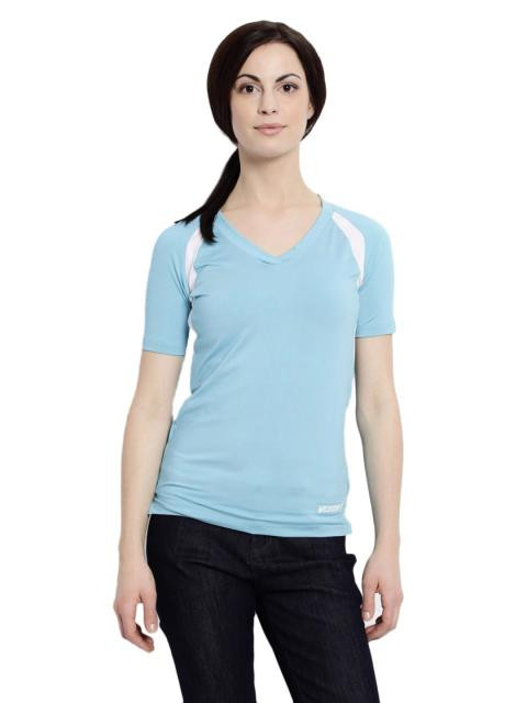 Wildcraft Women Solid Blue Tshirt