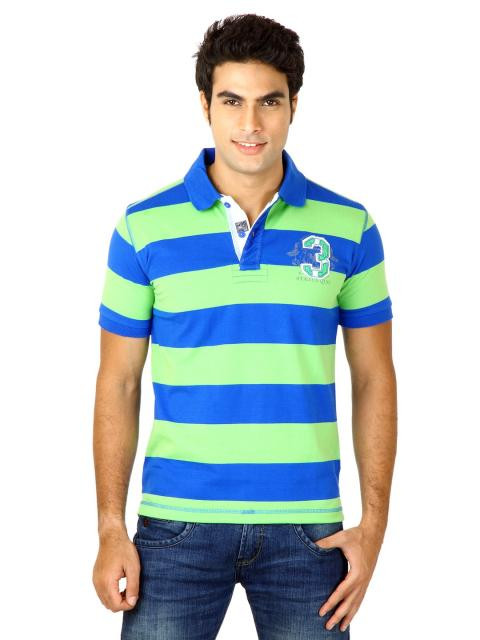 Status Quo Men Stripes Green Tshirts
