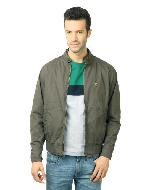 U.S. Polo Assn. Men Solid Olive Jacket