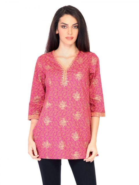 Aurelia Women Printed Pink Kurtis