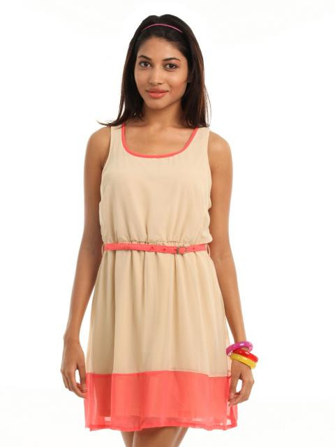 Vero Moda Women Beige Dress