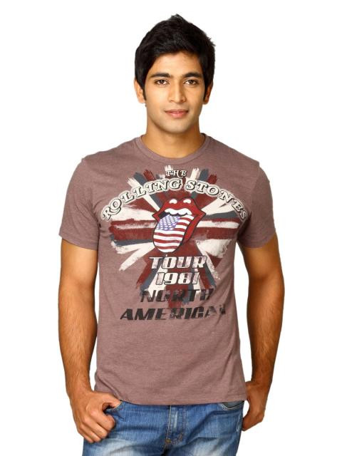 Rolling Stone Men's North American Brown Melange T-shirt