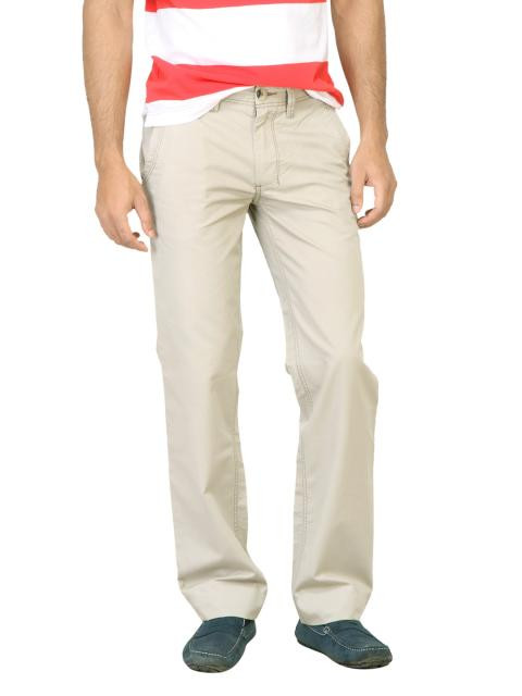 Basics Men Beige Trousers