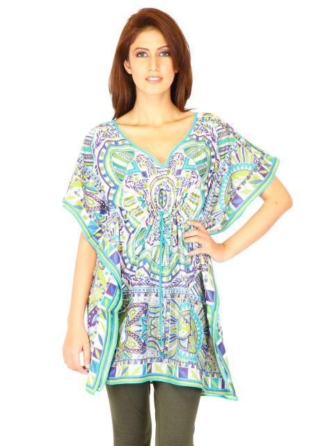 W Women Printed Blue Kurtas