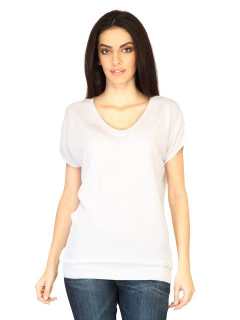 United Colors of Benetton Women Solid White Tops