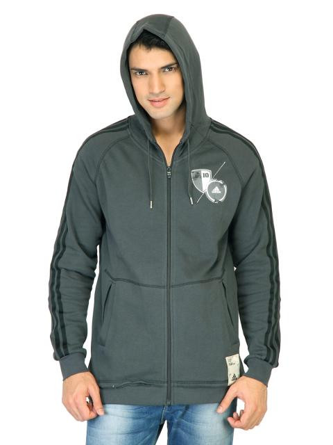 ADIDAS Men Solid Grey Jackets