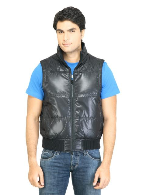 United Colors of Benetton Men Solid Black Jacket