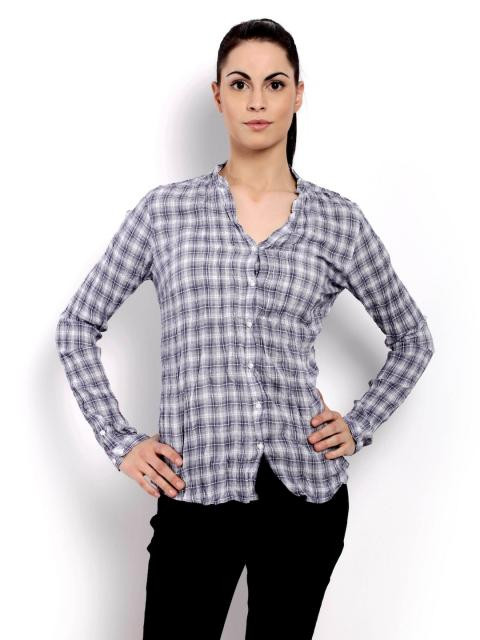 United Colors of Benetton Women Light Winter Blue Shirts