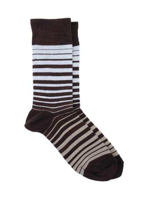 Reid & Taylor Men Stripes Brown Socks