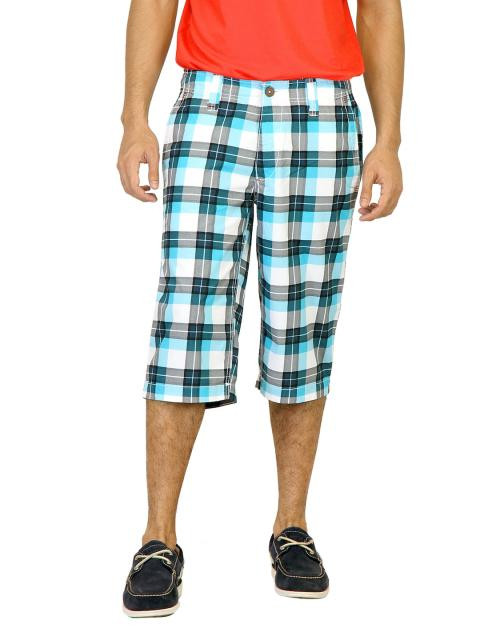 Probase Men Check White Shorts