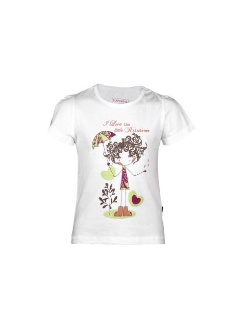 Doodle Girls Raindrops White Tshirts