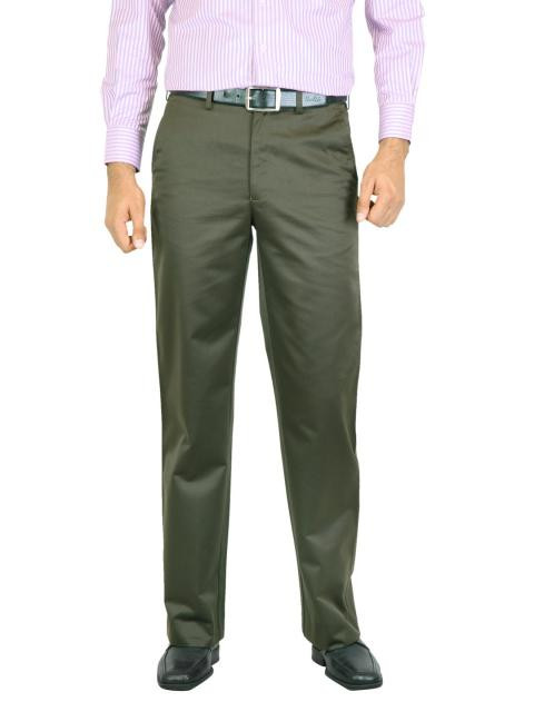 Peter England Men Solid Olive Trouser