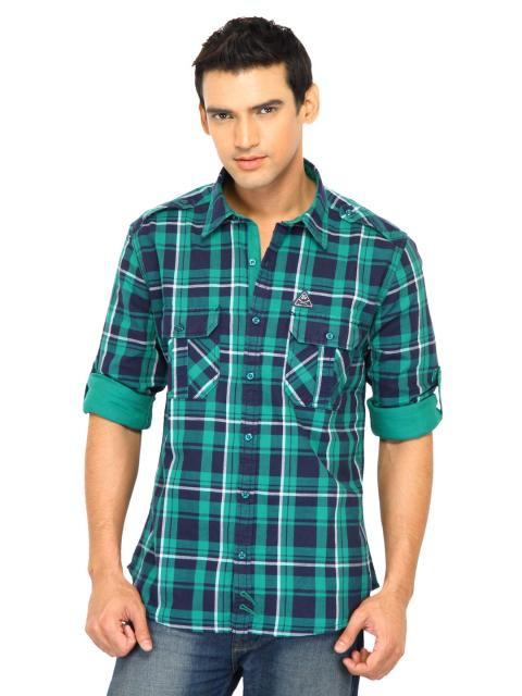 Scullers Men Check Green Shirts