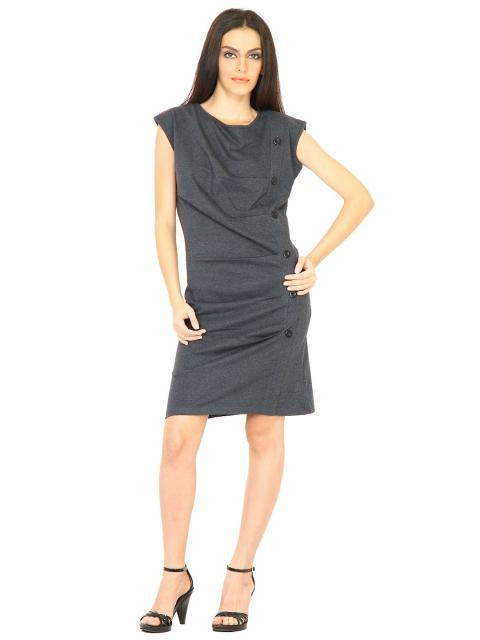 United Colors of Benetton Women Solid Grey Dresses
