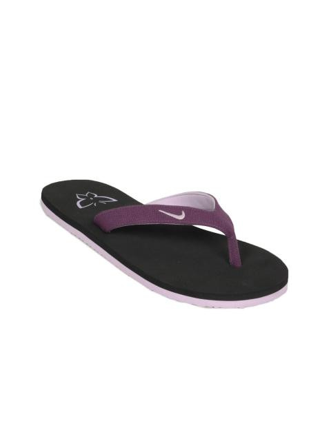 Nike Women Butterfly Thong Black Purple Flip Flops