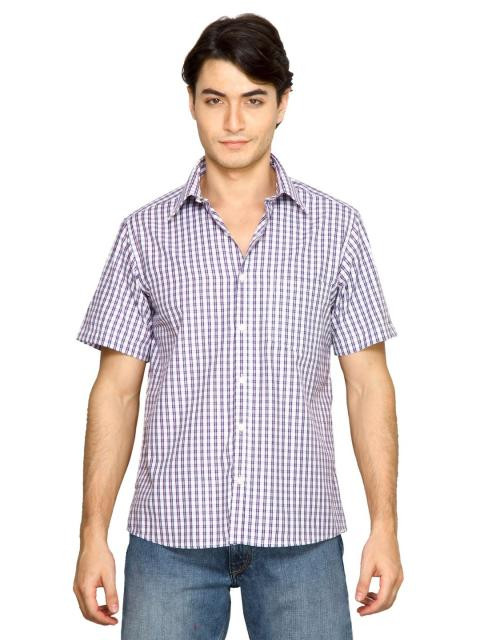 Indigo Nation Men Checks Purple Shirts
