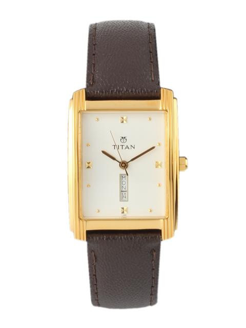 Titan Men White Dial Watch