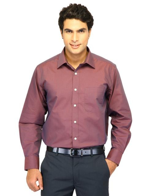John Miller Men Solid Purple Shirt