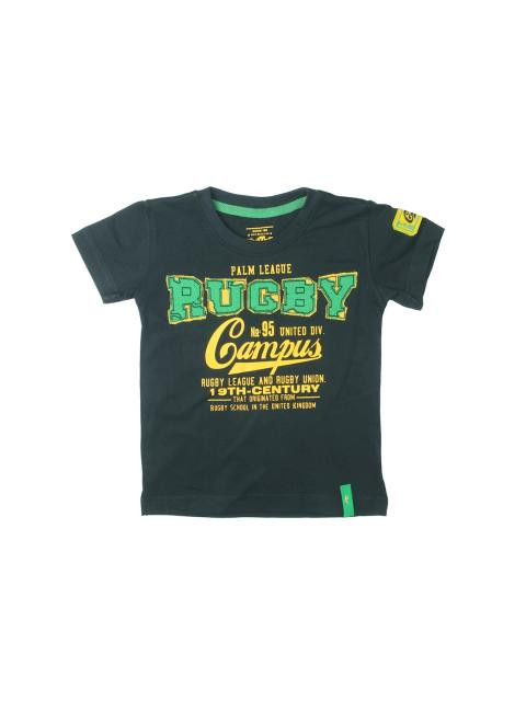 Gini and Jony Boys Printed Navy Blue T-shirt