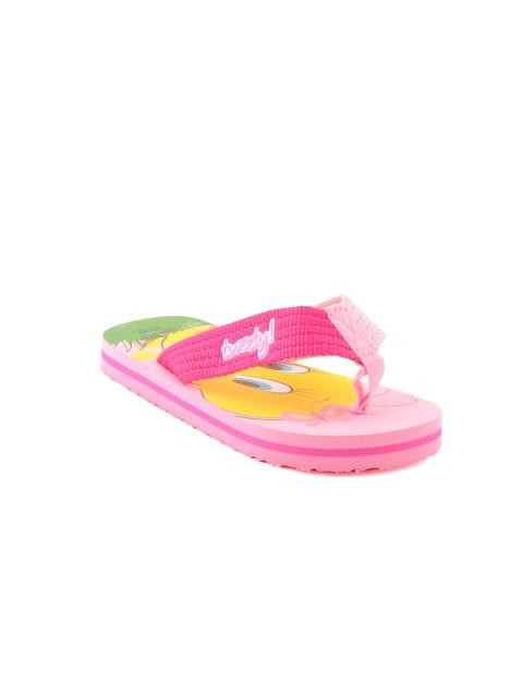 Warner Bros Kids Girls TW Flower Flops Pink Slippers