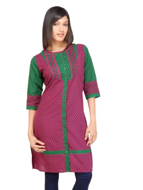 Mother Earth Women Printed Pink Kurtas