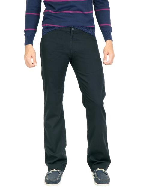 Highlander Men Solid Black Trouser