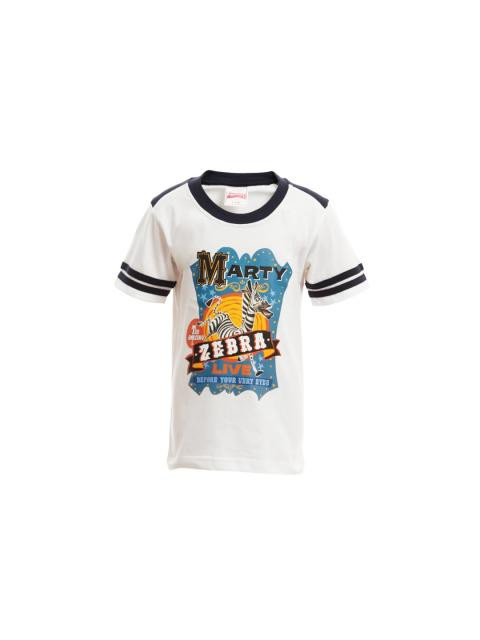Madagascar3 Boys White Printed T-Shirt