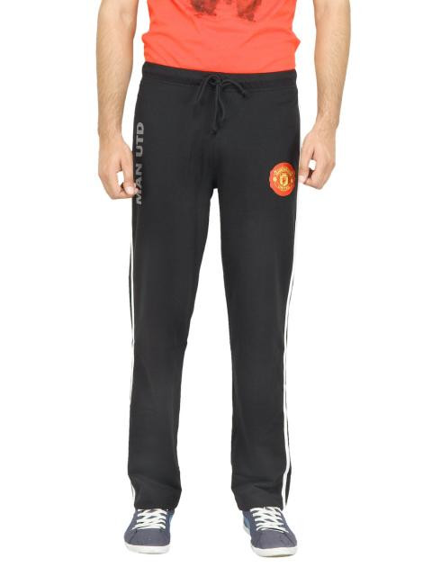 Manchester United Men Solid Black Track Pants
