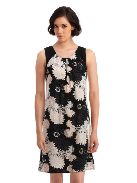 Femella Women Black Pleated Dress