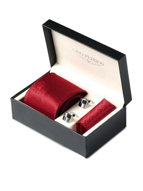 Lino Perros Men Formal Maroon Accessory Gift Set