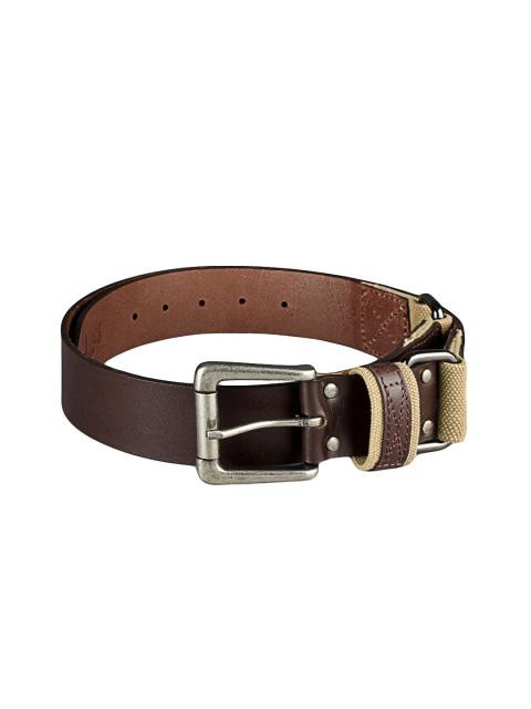 Basics Men Brown Leather Belt