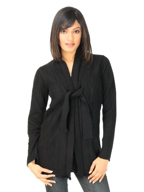 Jealous 21 Women Solid Black Sweater