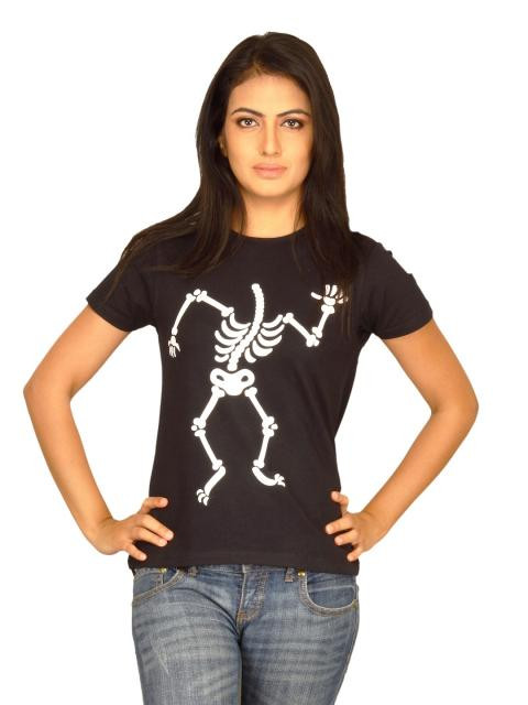 Myntra Women Creative designs Black T-shirt