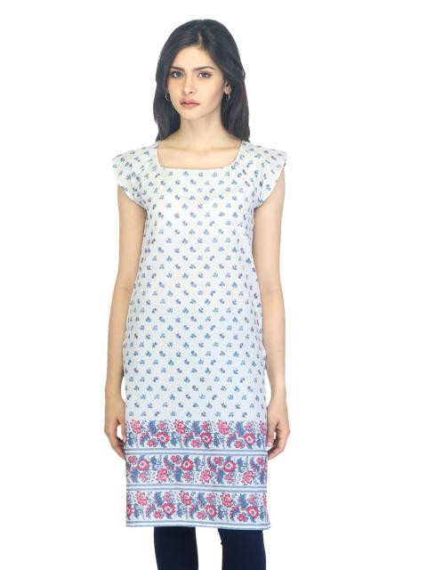 W Women Printed White Kurta