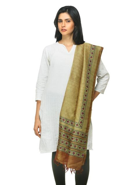 Fabindia Women Gold Tussar Dupatta