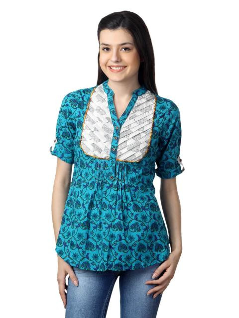 Mother Earth Women Blue Kurti